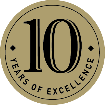 10 Years of Excellence emblem